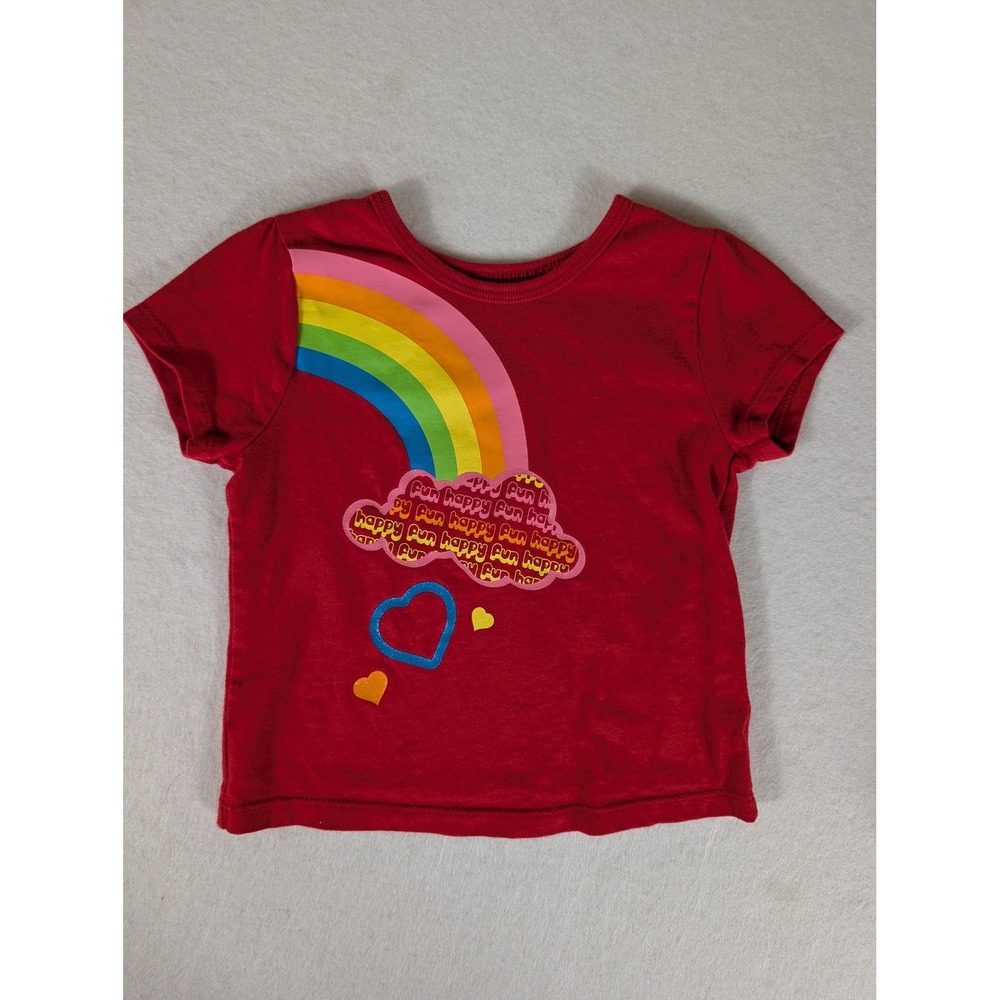Garanimals Red Rainbow Fun Happy Heart Graphic T-Shirt Kids 24M Cotton